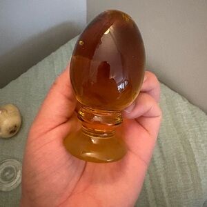Source Unknown Amber Glass Paperweight